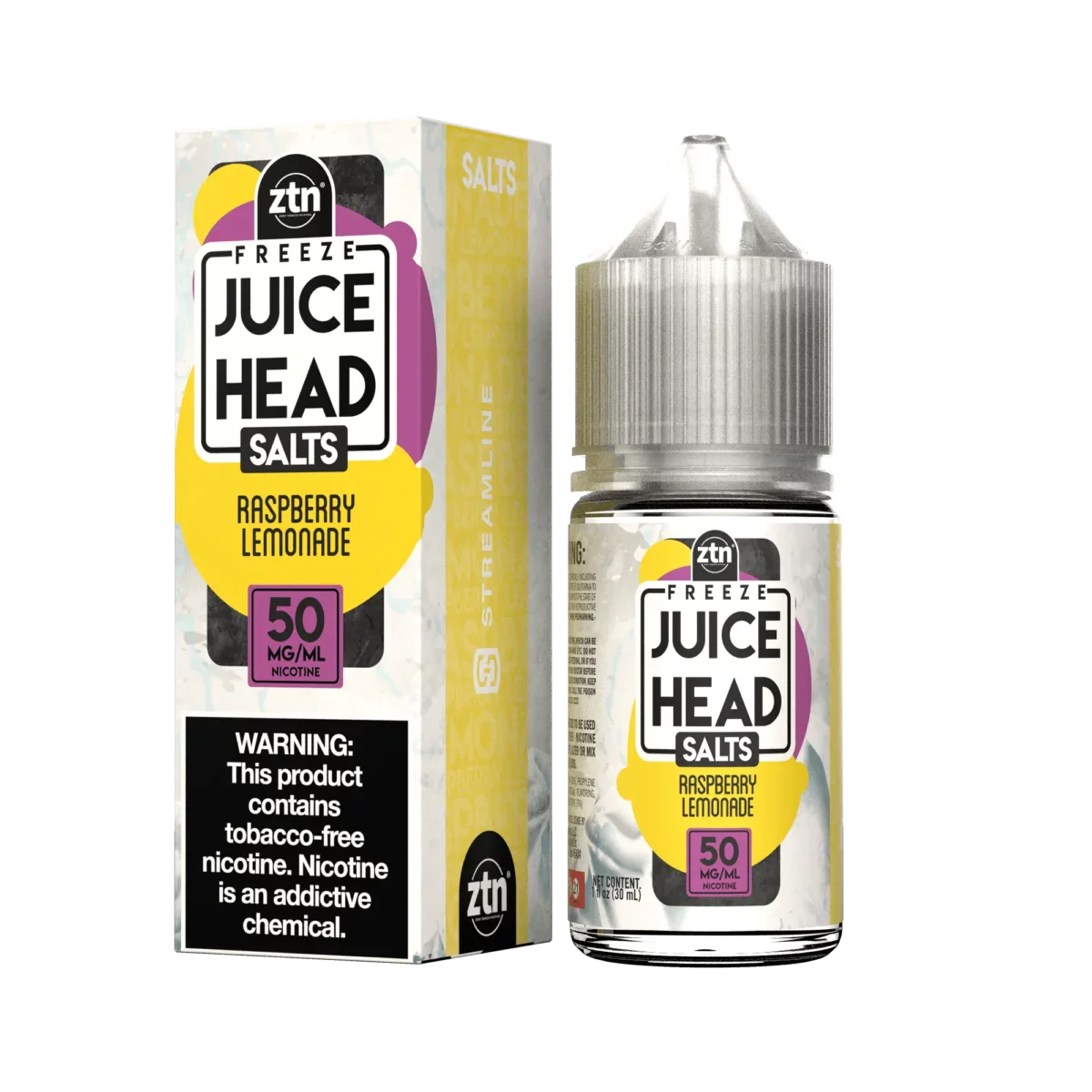 Juice Head Salt Series E-Liquid | 30mL | 50mg | Salt Nic | Raspberry Lemonade with Packaging