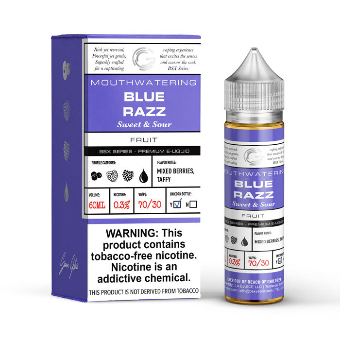 Glas - Blue Razz E-Juice, 60mL with Packaging