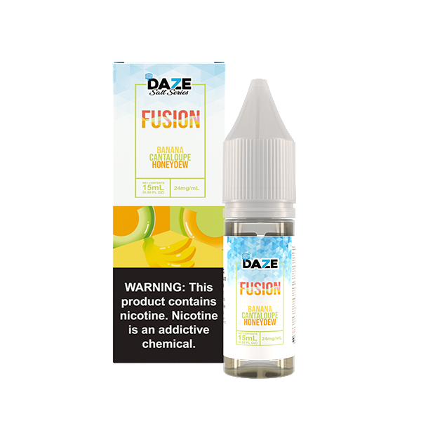 7Daze Fusion Salt Series | 15mL | 24mg | Banana Cantaloupe Honeydew Iced with Packaging