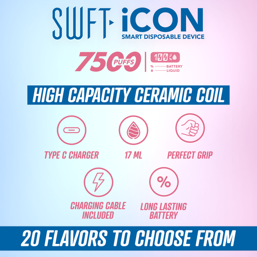SWFT Icon Disposable | 7500 Puffs | 17mL | 5% | Specs