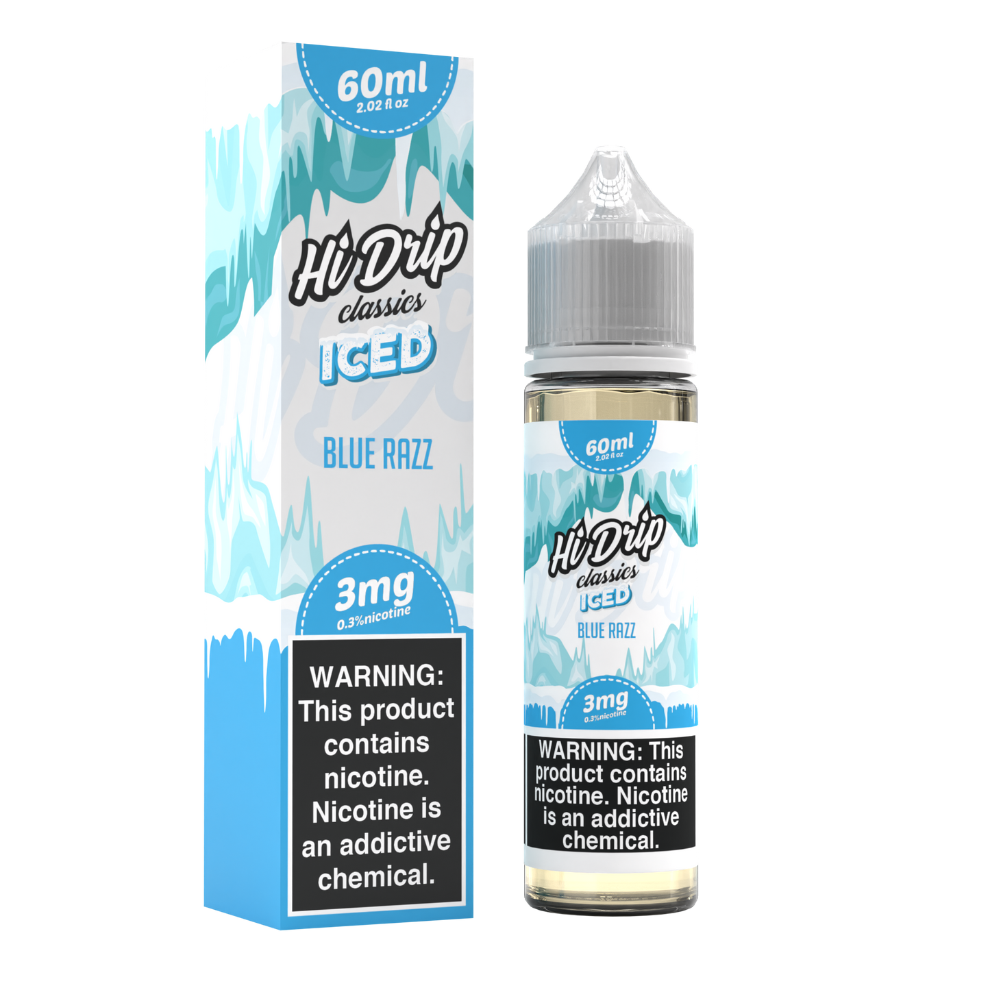 Hi-Drip - Blue Razz Iced E-Juice, 60mL with Packaging