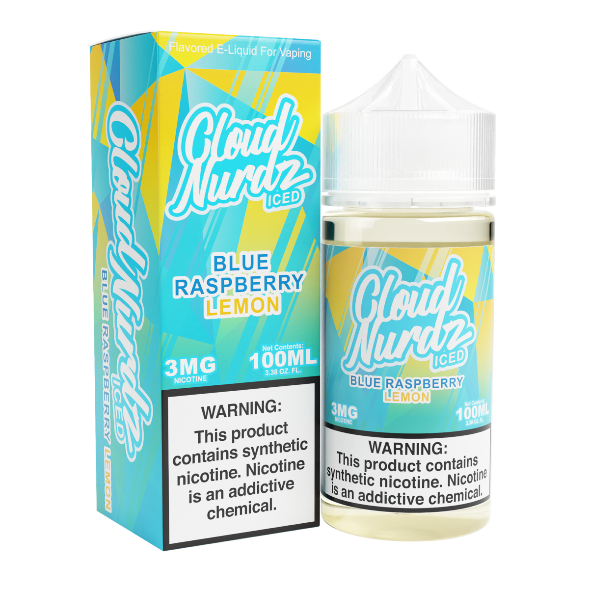 Blue Raspberry Lemon Iced by Cloud Nurdz TFN 100mL (Freebase) with Packaging