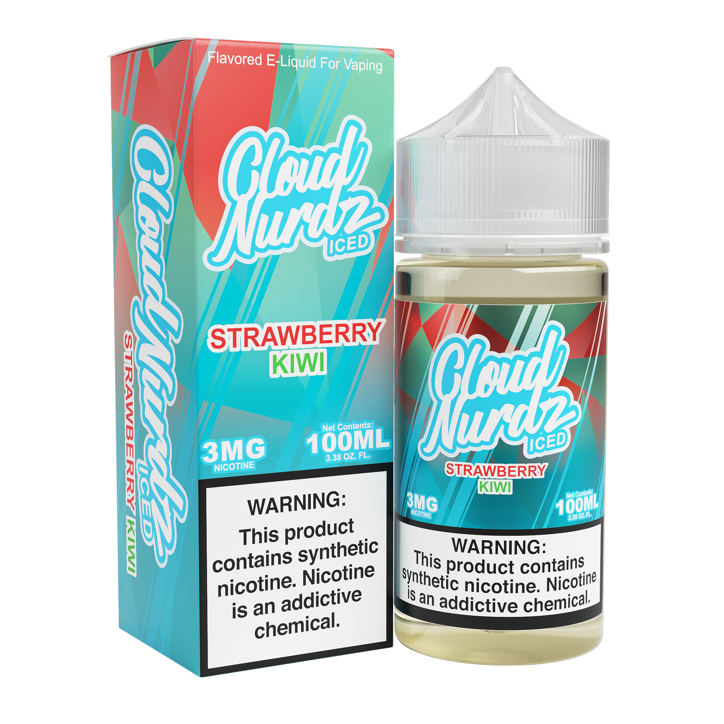 Cloud Nurdz TF-Nic 100mL - Strawberry Kiwi Iced with packaging