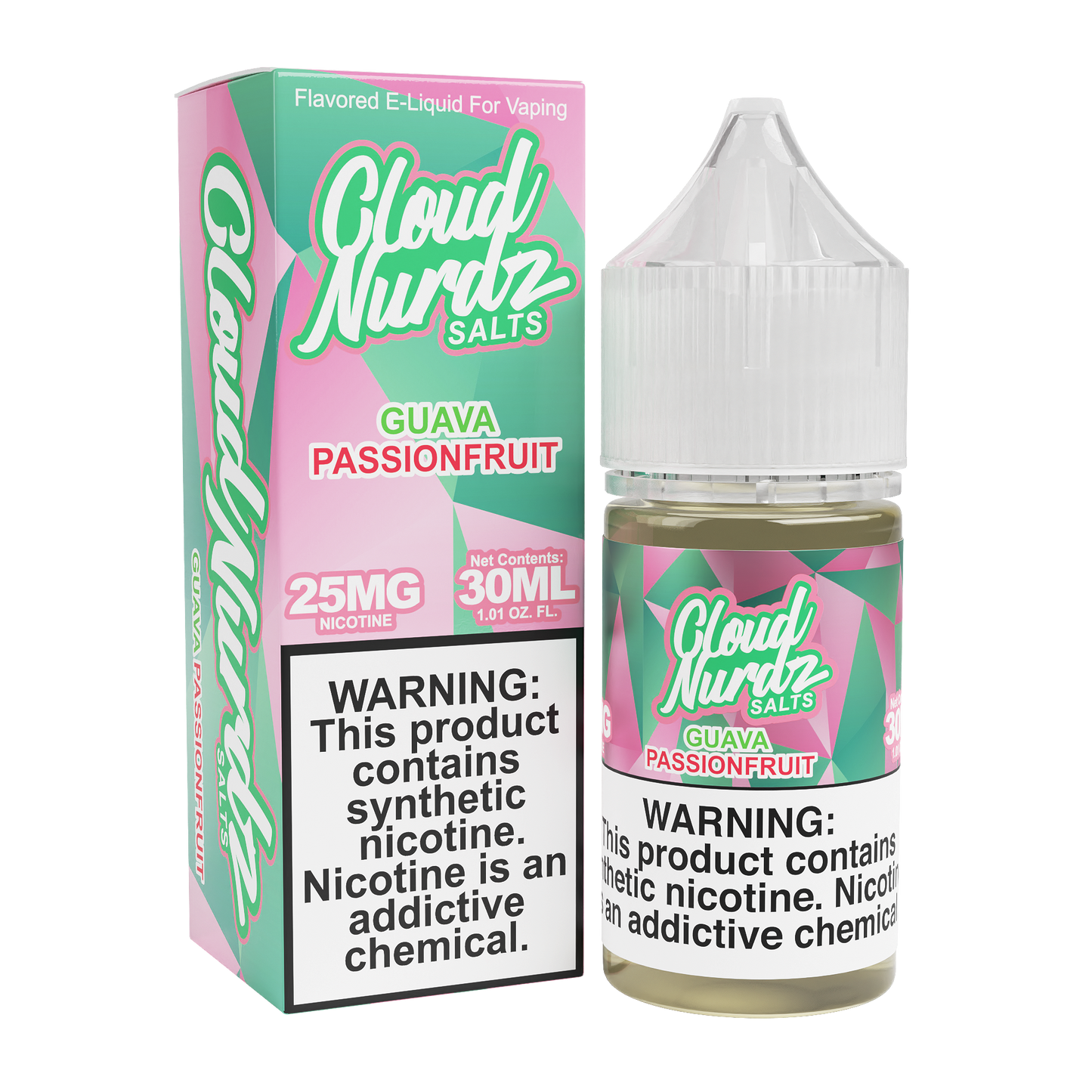 Guava Passionfruit (Pink Guava) by Cloud Nurdz TFN Salt 30mL with packaging