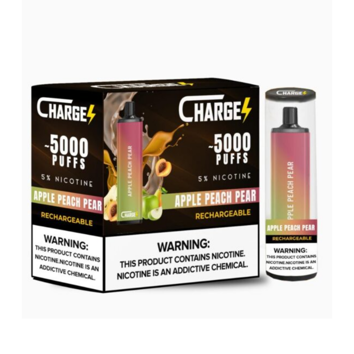 Charge Disposable | 5000 Puffs | 12mL Apple Peach Pear with Packaging