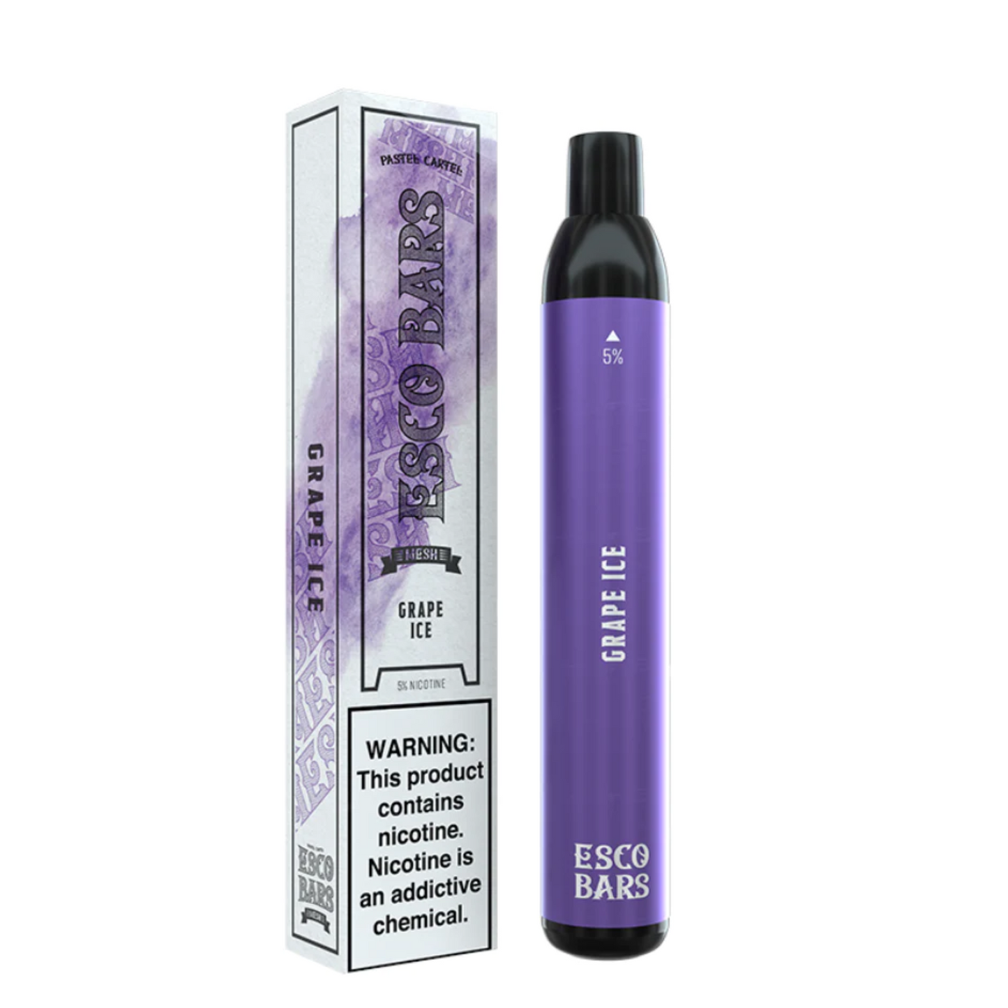 Esco Bars Carsonator Mesh Disposable | 2500 Puffs | 6mL | Grape Ice with Packaging