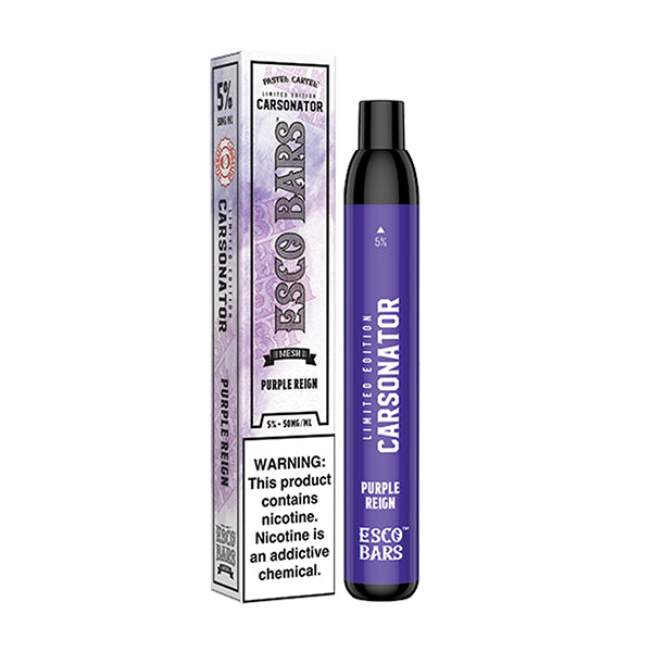 Esco Bars Carsonator Mesh Disposable | 2500 Puffs | 6mL | purple reign with packaging