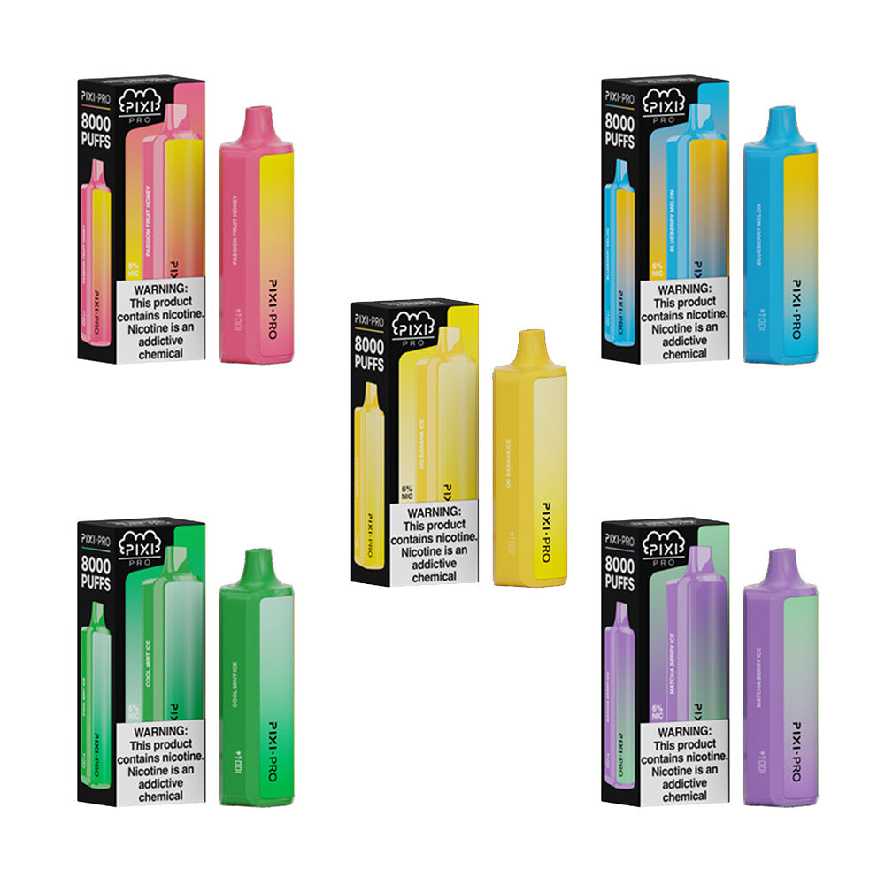 Puff Pixi Pro Disposable | 8000 puffs | 14mL | 60Mg | Group Photo