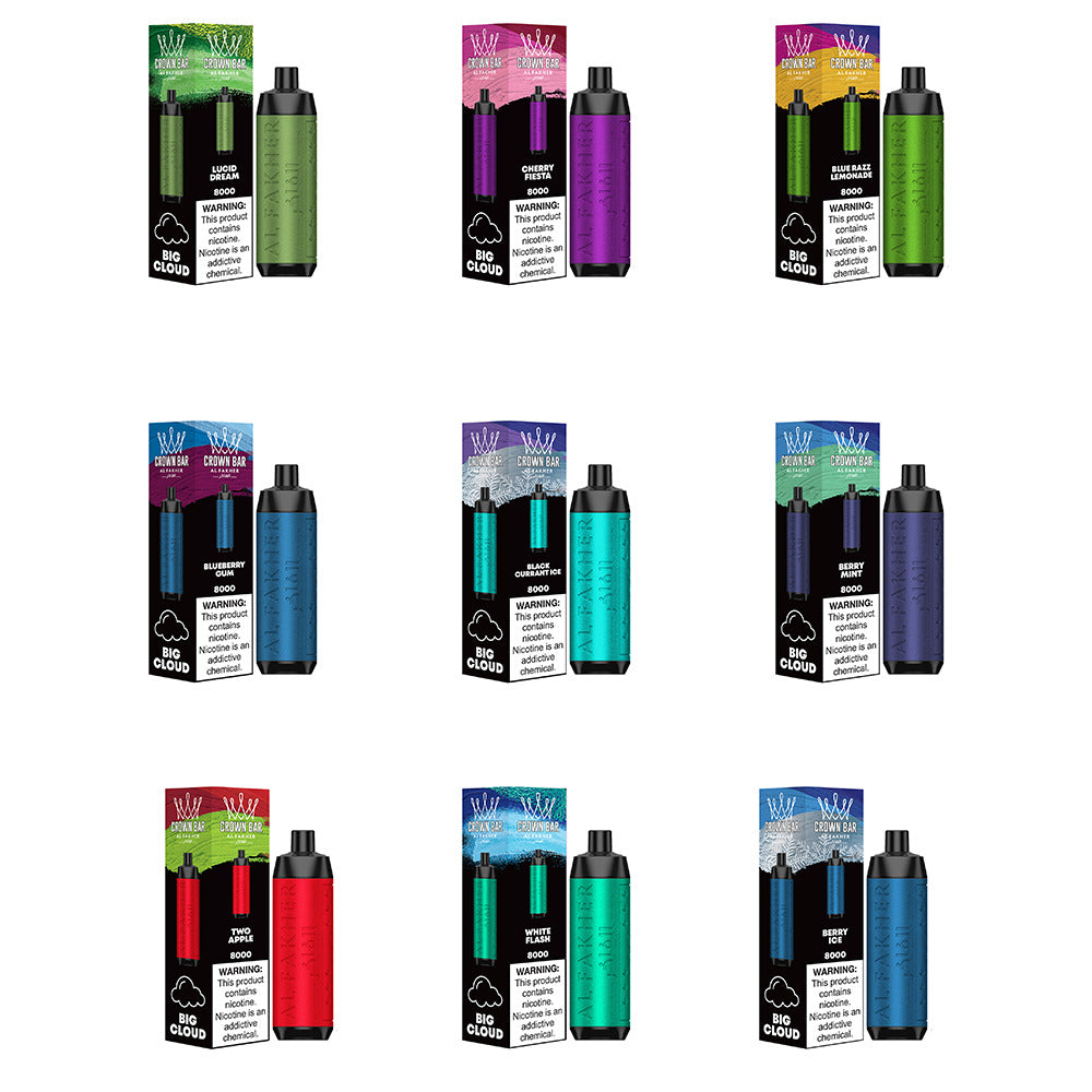 Crown Bar AF8000 Disposable | 8000 Puffs | 18mL | 50mg | Group Photo