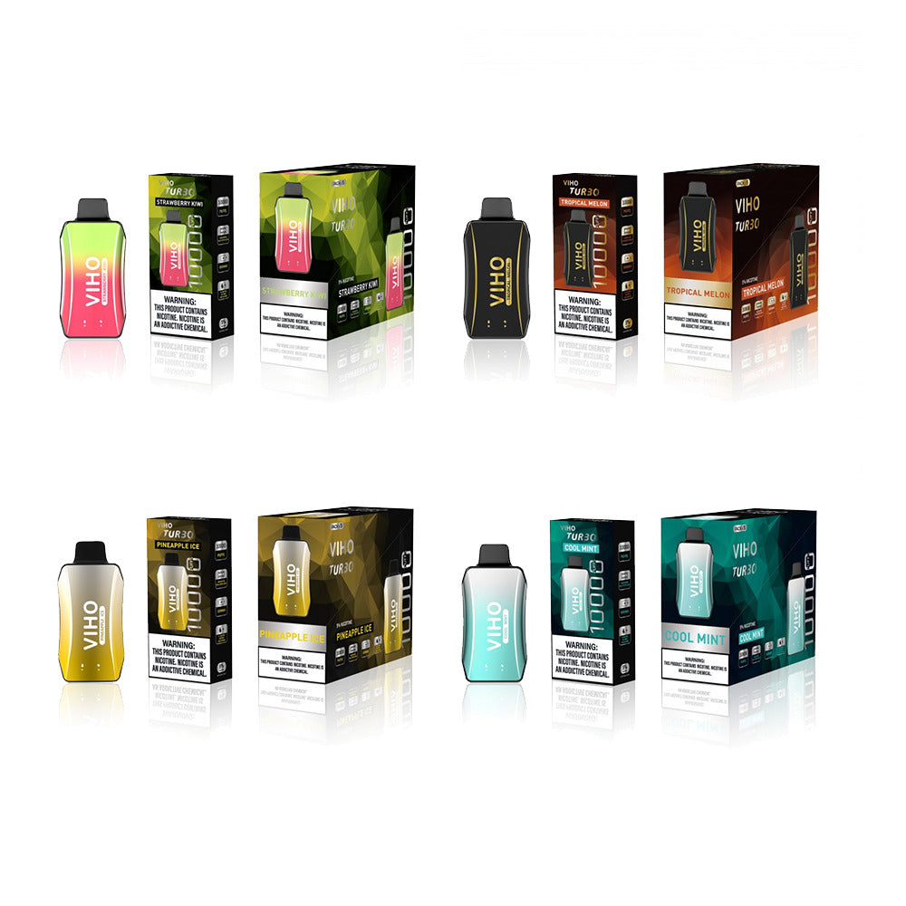 Viho Turbo Disposable | 10000 Puffs | 17mL | 50mg | Group Photo with packaging