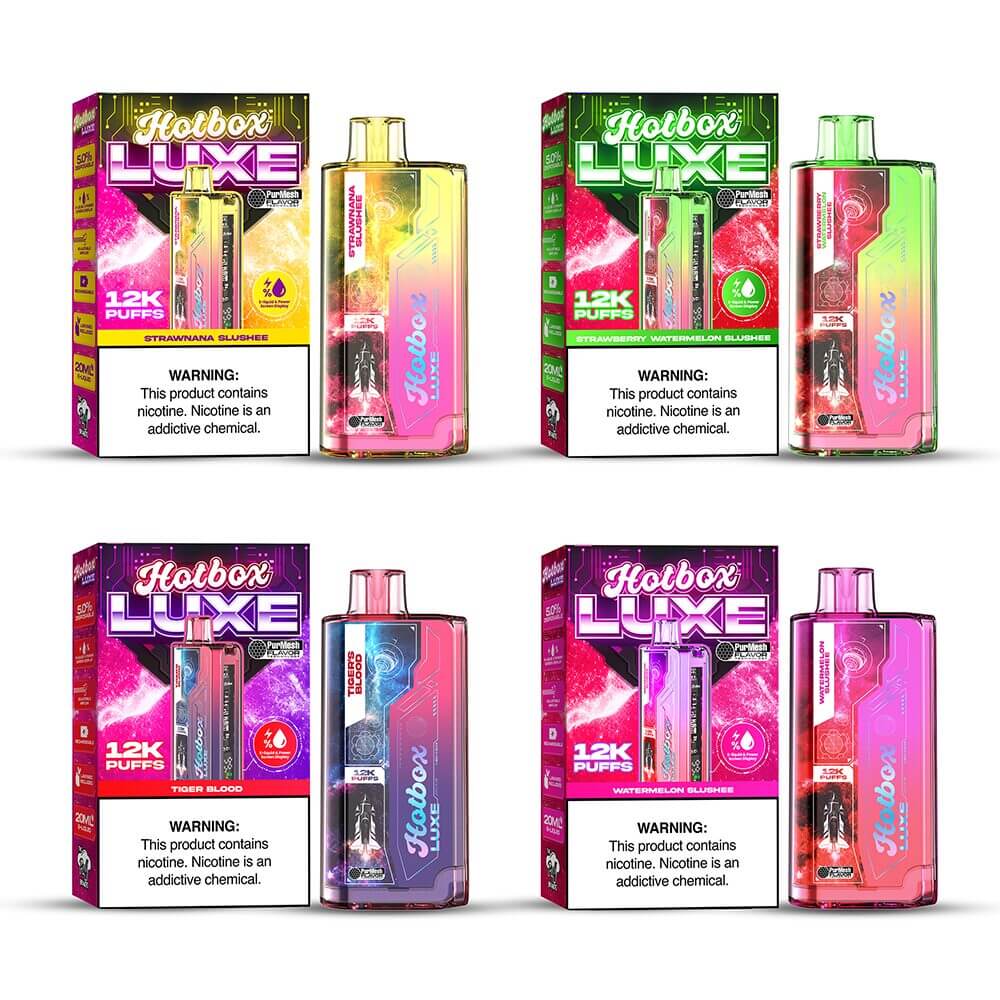 Puff HotBox Luxe Disposable | 12000 puffs | 20mL | 50mg | Group Photo