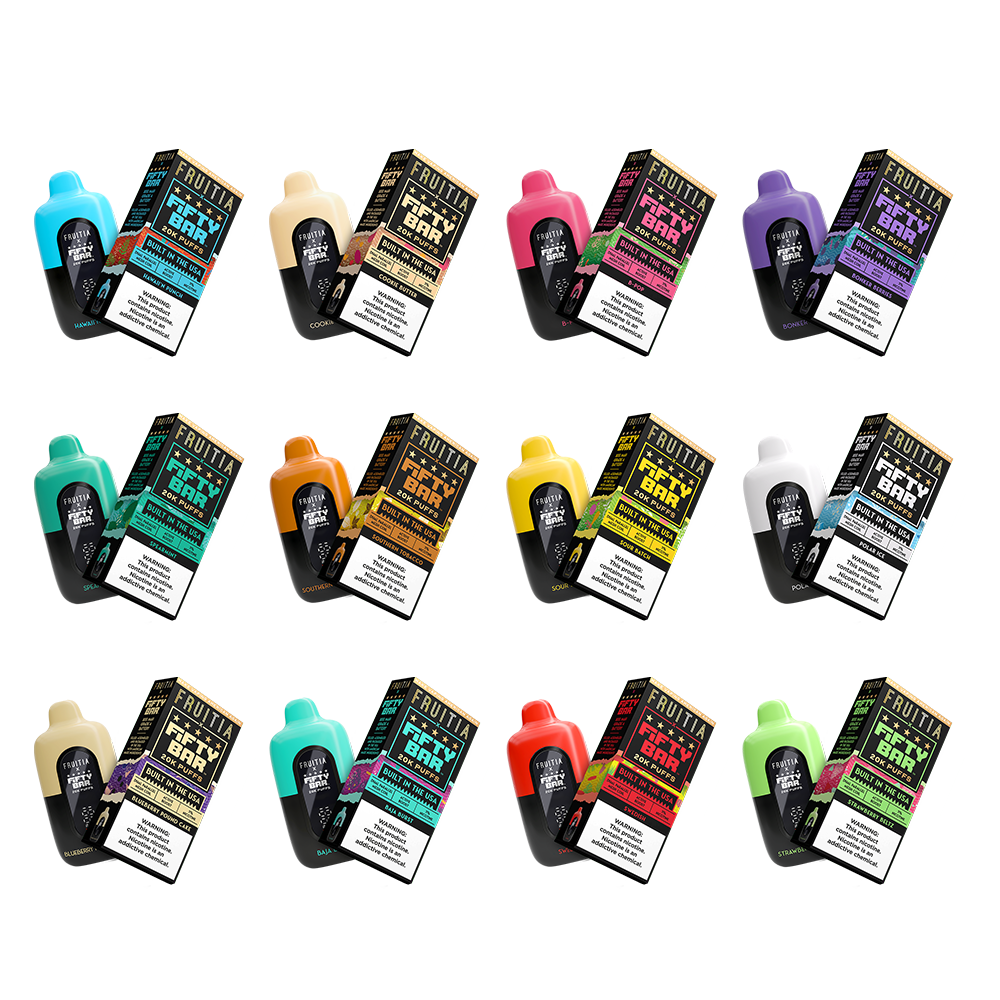 Fifty Bar Fruitia Disposable | 20000 Puffs | 16mL | 50mg | Group Photo