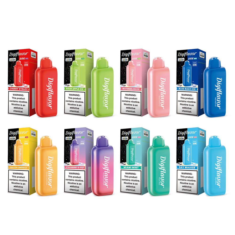 Geek Bar Digi Flavor BRK Pods | 20000 Puff | 12mL | 50mg | (Pod Only) | Group Photo