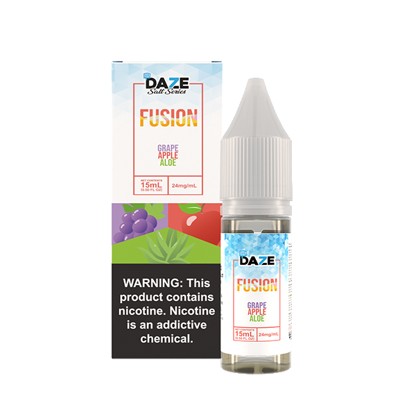 7Daze Fusion Salt Series | 15mL | 24mg | Grape Apple Aloe Iced with Packaging