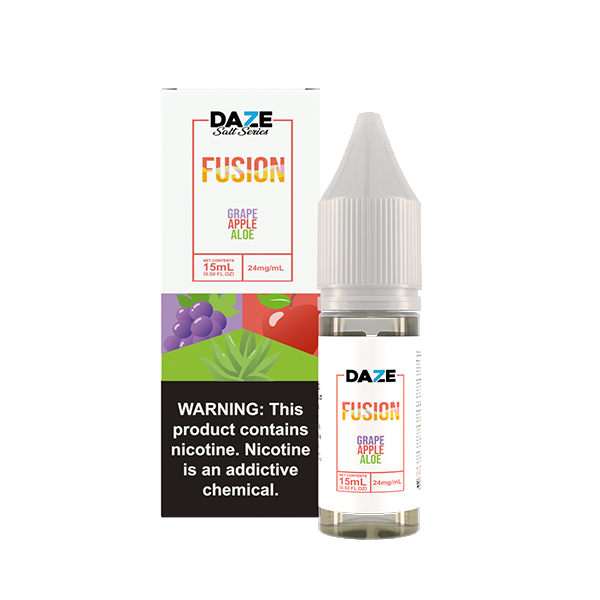 7Daze Fusion Salt Series | 15mL | 24mg | Grape Apple Aloe with Packaging