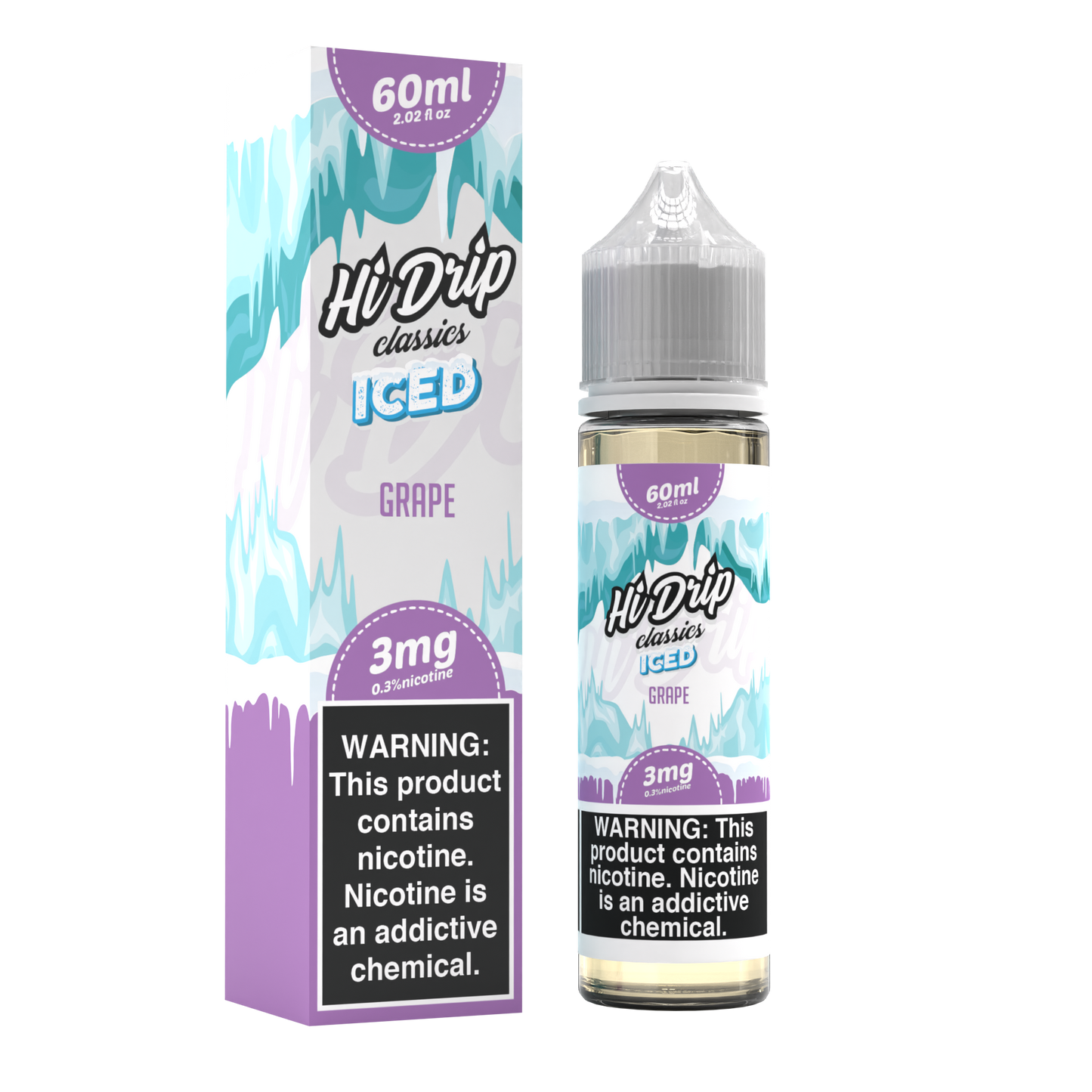 Hi-Drip - Grape Iced E-Juice, 60mL with Packaging