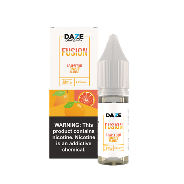 7Daze Fusion Salt Series | 15mL | 24mg | Grapefruit Orange Mango with Packaging