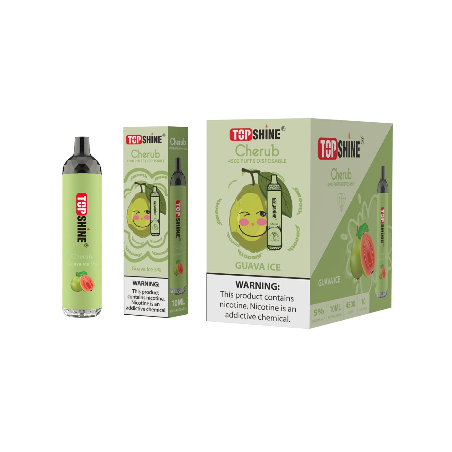 Topshine Disposable | 4500 Puffs | 10mL | Guava Ice with Packaging and Box