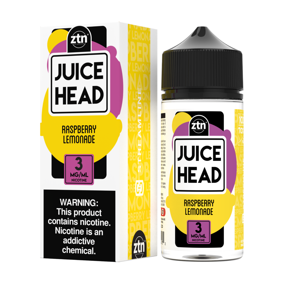 Juice Head - Raspberry Lemonade E-Juice, 100mL with packaging