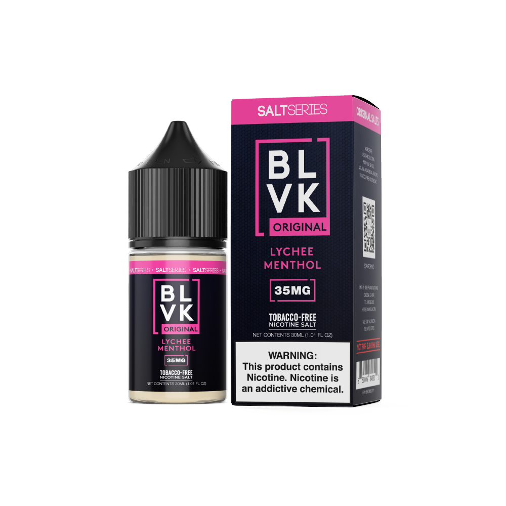 Lychee Menthol by BLVK TFN Salt 30mL (Salt Nic) with Packaging