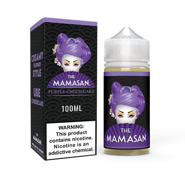The Mamasan Series E-Liquid | 100mL | Purple Cheesecake with packaging