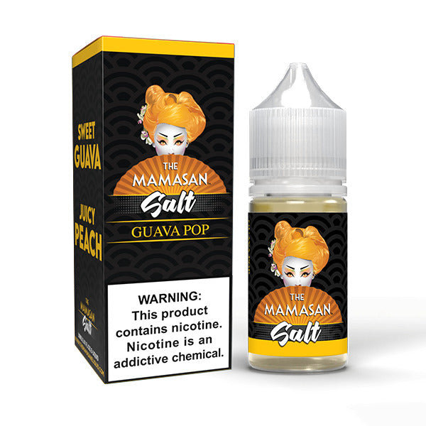 The Mamasan SALTS E-Liquid - Guava Pop (Guava Peach), 30mL with Packaging