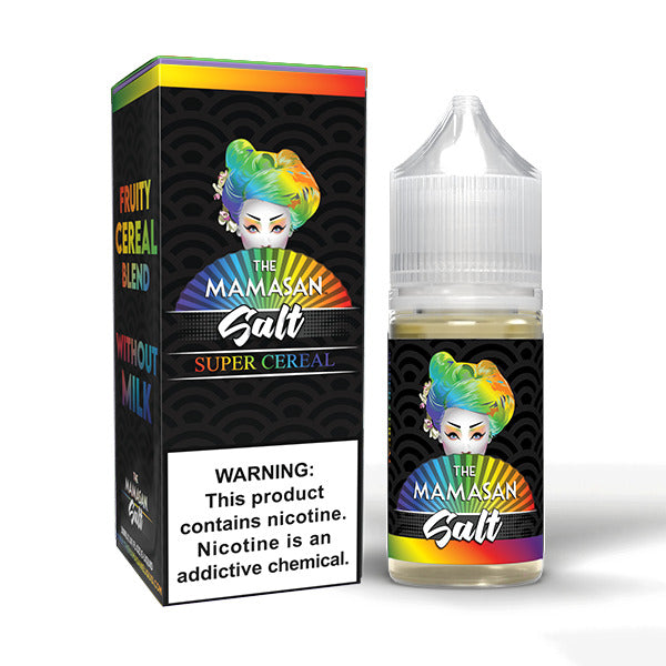 The Mamasan SALTS E-liquid - Super Cereal, 30mL with Packaging