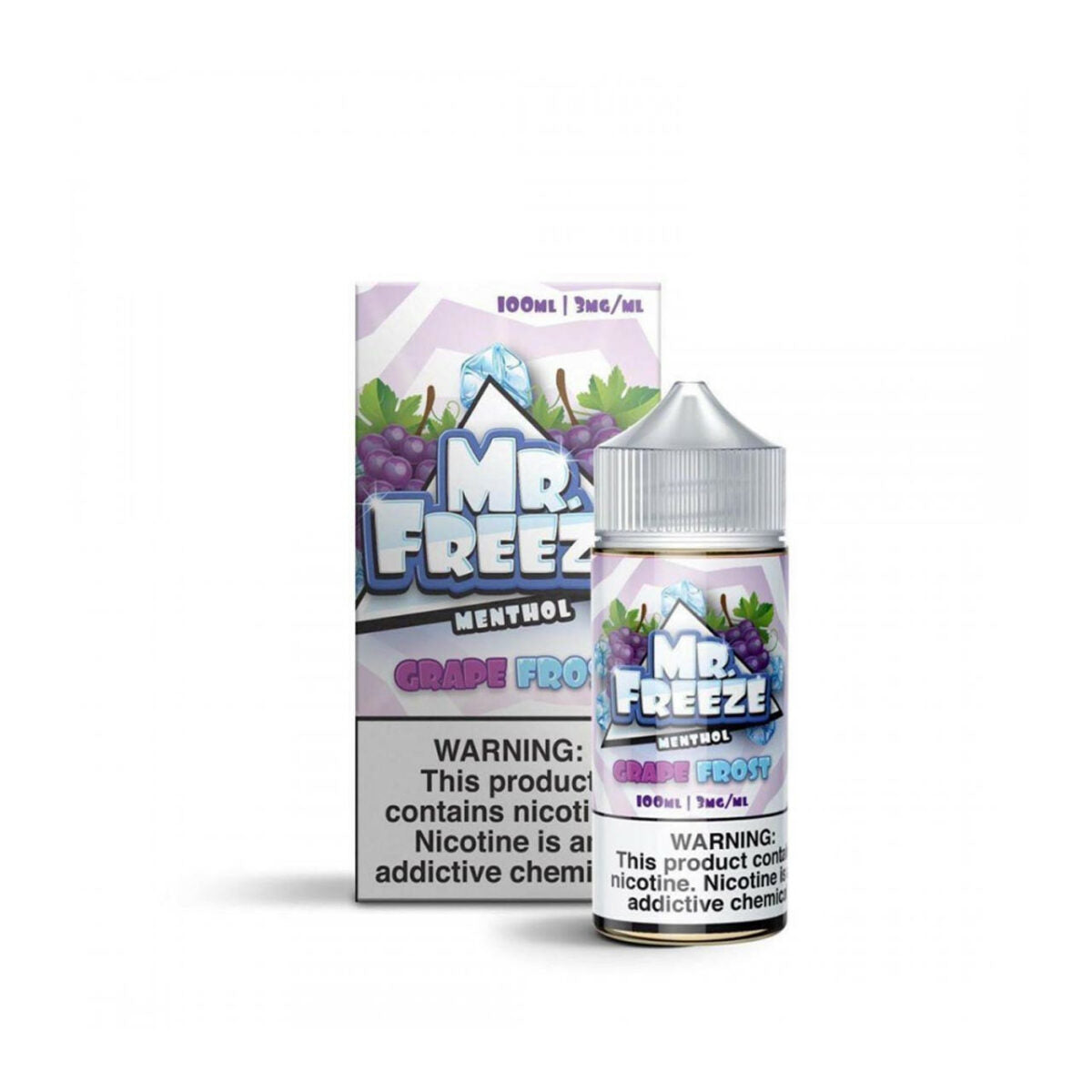 Mr. Freeze TFN Series E-Liquid | 100mL | 3mg | Freebase | Grape Frost with packaging