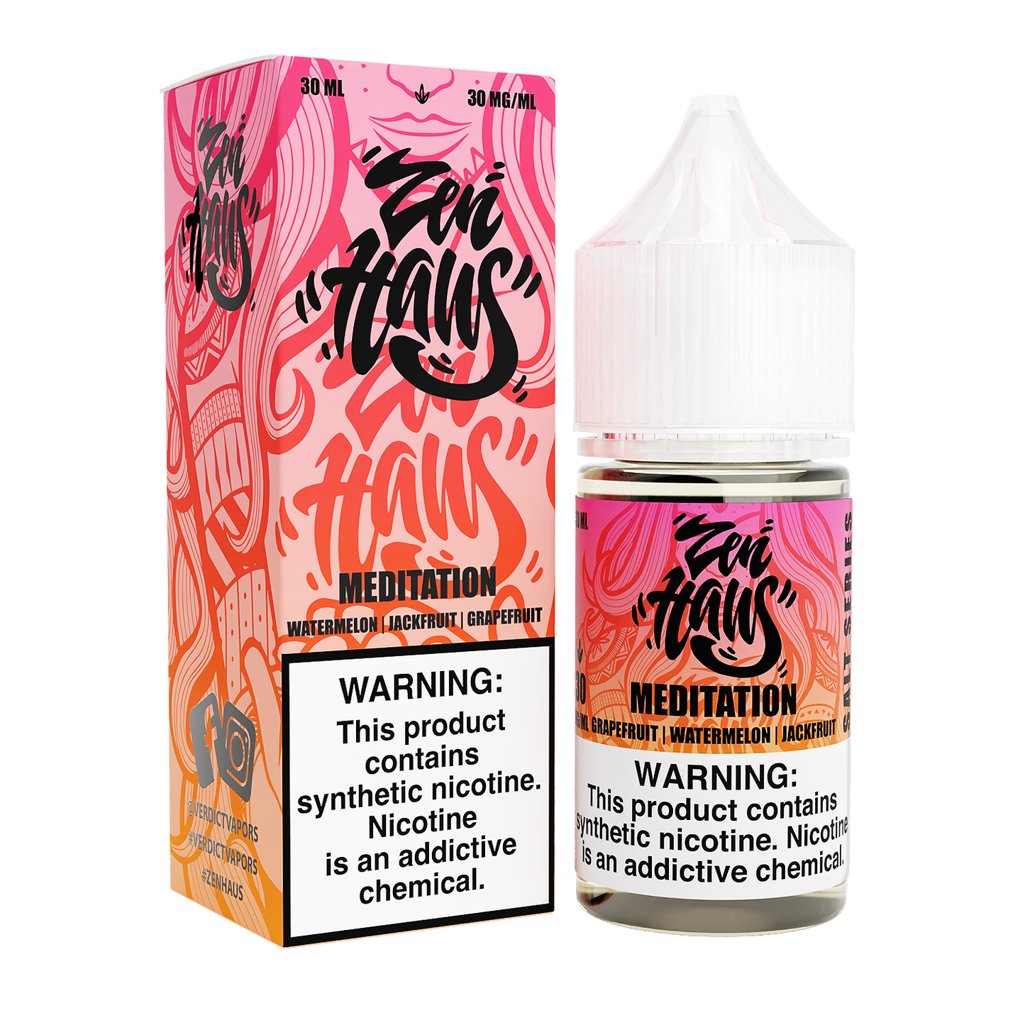 Meditation by Zen Haus Salt Series E-Liquid 30mL (Salt Nic) With Packaging