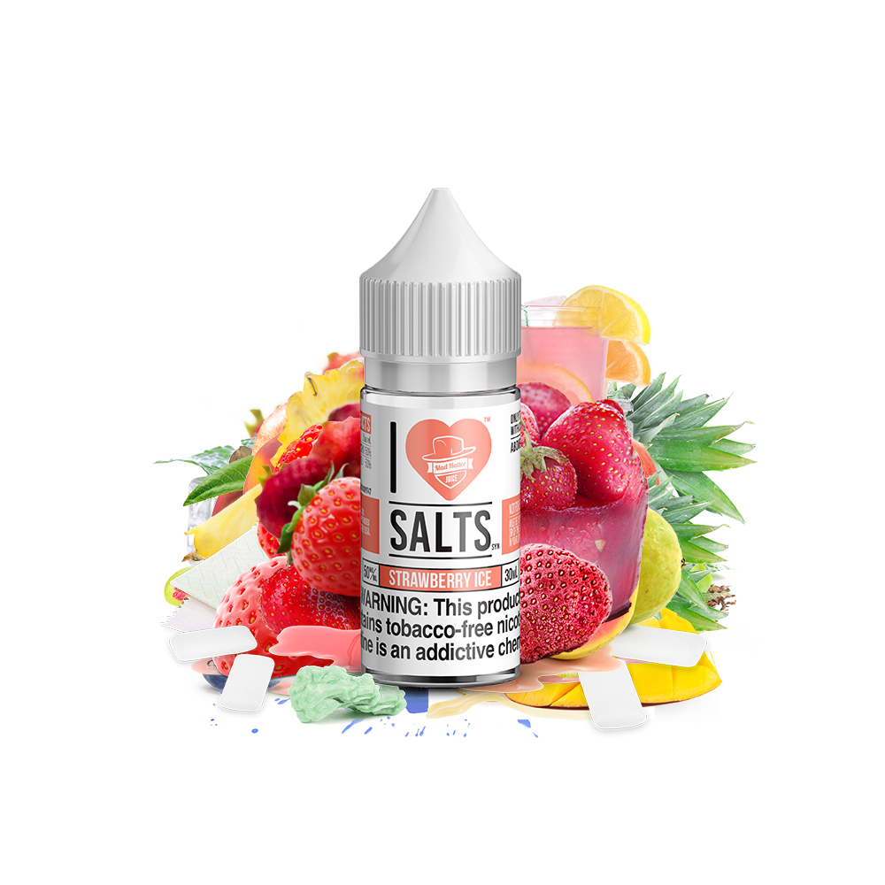 Strawberry Ice Salt by Mad Hatter EJuice 30mL Bottle