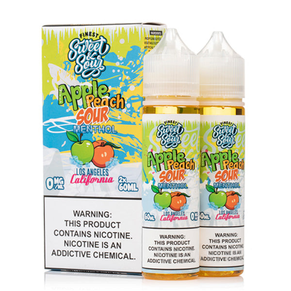 The Finest - Apple Peach Sour On Ice E-Juice, 120mL (60mL 2-Pack) with Packaging