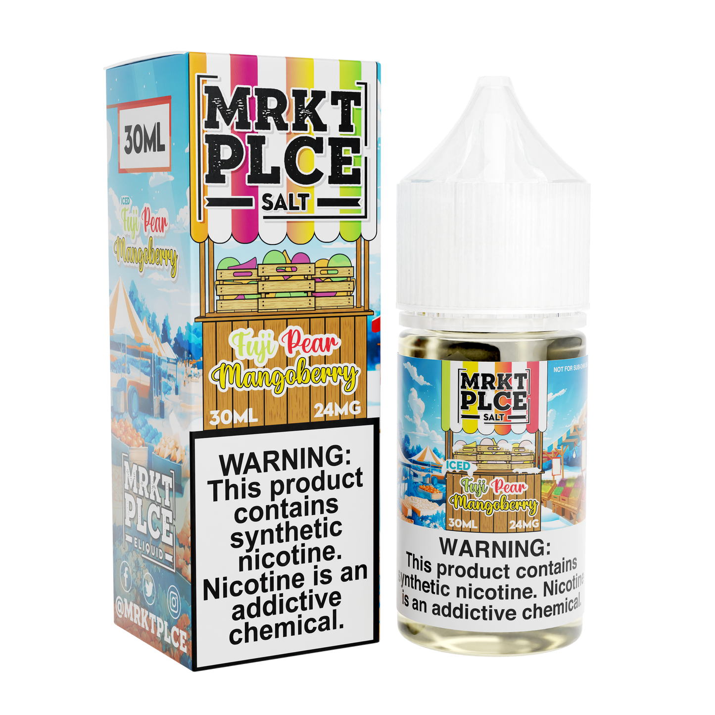 Iced Fuji Pear Mangoberry by MRKT PLCE Salts 30mL (Salt Nic) with Packaging