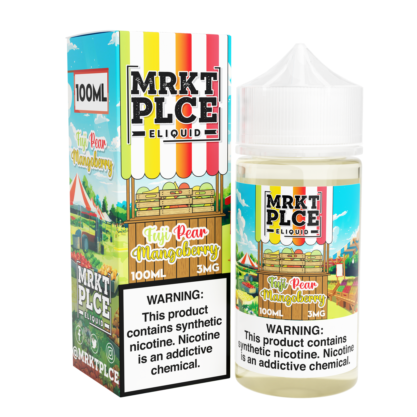 Fuji Pear Mangoberry by MRKT PLCE Series 100mL (Freebase) with Packaging