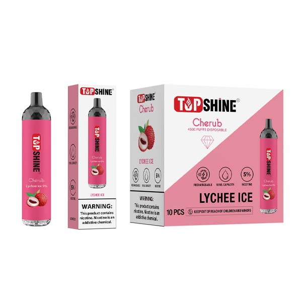 Topshine Disposable | 4500 Puffs | 10mL | Lychee Ice with Packaging and Box