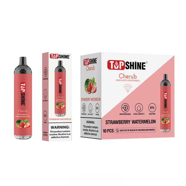 Topshine Disposable | 4500 Puffs | 10mL | Strawberry Watermelon with Packaging and Box