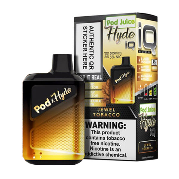 Pod Juice – Hyde IQ Disposable | 5000 Puffs | 8mL Jewel Tobacco with Packaging