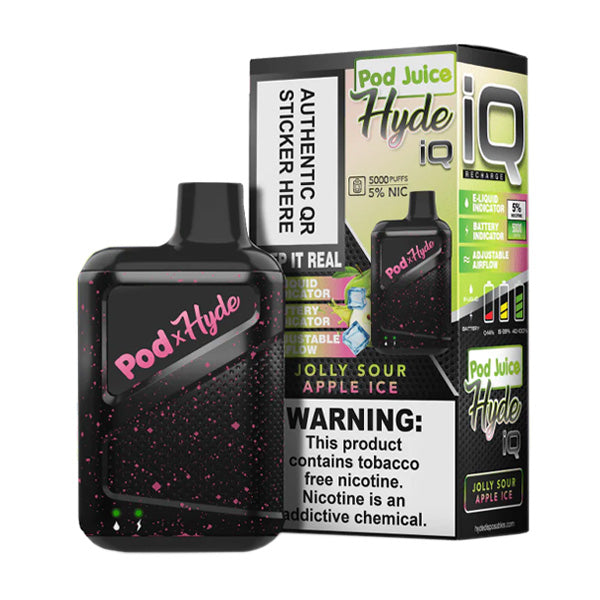 Pod Juice – Hyde IQ Disposable | 5000 Puffs | 8mL Jolly Sour Apple Ice with Packaging