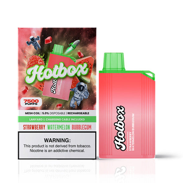 Puff HotBox Disposable | 7500 puffs | 16mL | Strawberry Watermelon Bubblegum with Packaging