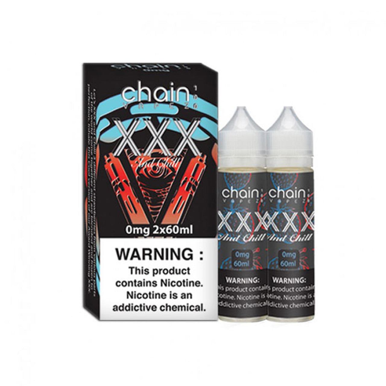 Chain Vapez Series E-Liquid | x2-60mL (120mL) | 0mg | XXX and Chill with packaging
