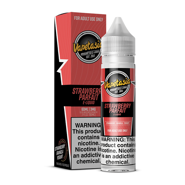 Vapetasia E-Liquid | 60mL | 3mg | Strawberry Parfait with packaging