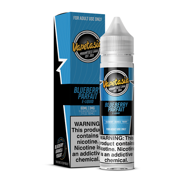 Vapetasia E-Liquid | 60mL | 3mg | Blueberry Parfait with packaging