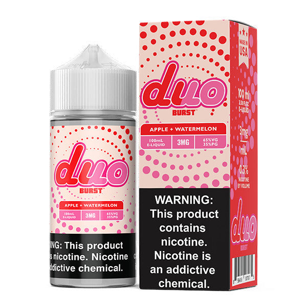 Burst Duo Series E-Liquid | 100mL | 3mg | Freebase | Apple Watermelon with packaging