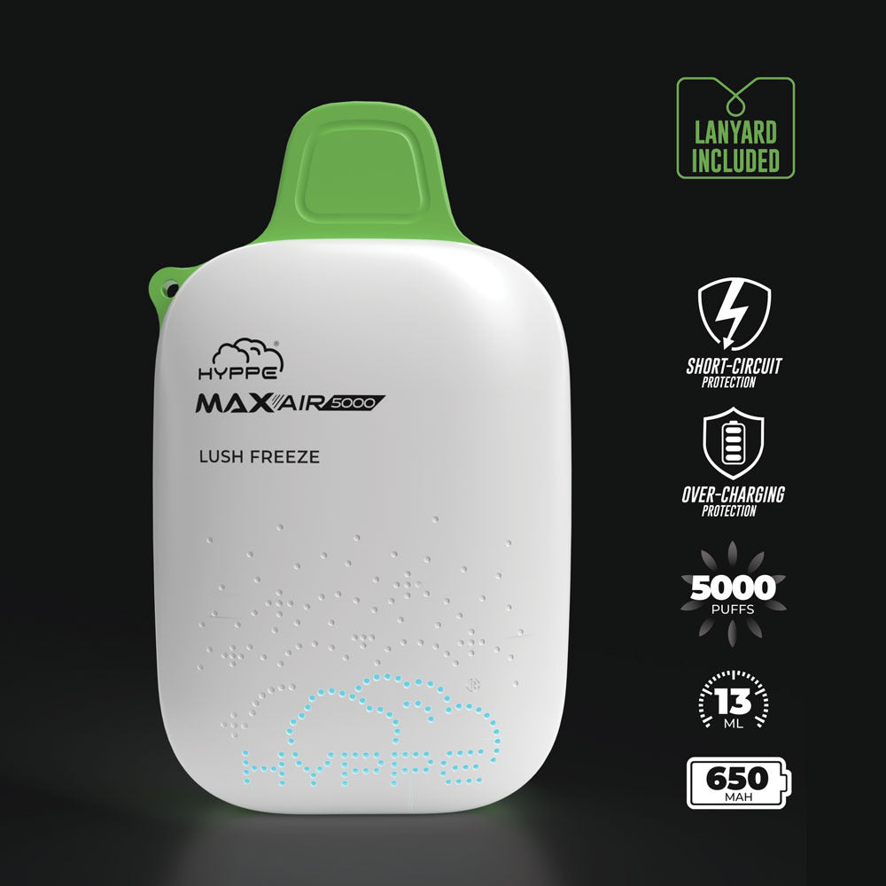 Max Air Disposable | 5000 Puffs | 13mL | 50mg | Lush Freeze Lanyard Included