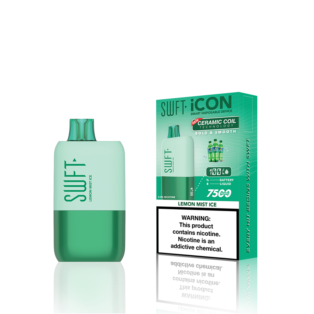 SWFT Icon Disposable | 7500 Puffs | 17mL | 5% | Lemon Mist Ice with Packaging