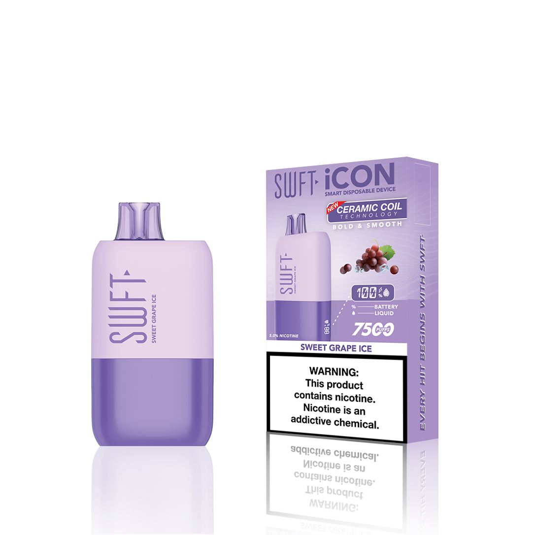 SWFT Icon Disposable | 7500 Puffs | 17mL | 5% | Sweet Grape Ice with Packaging