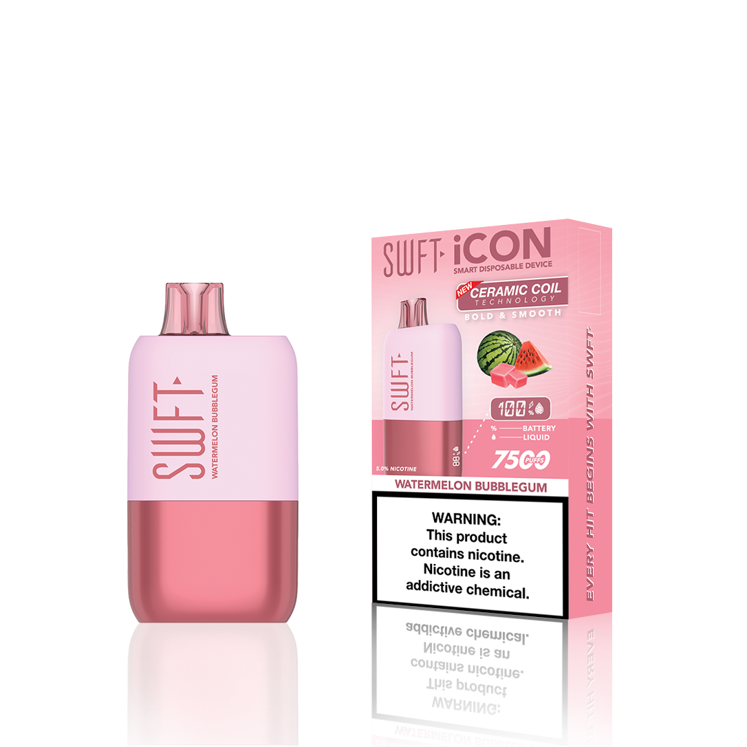 SWFT Icon Disposable | 7500 Puffs | 17mL | 5% | Watermelon Bubblegum with Packaging