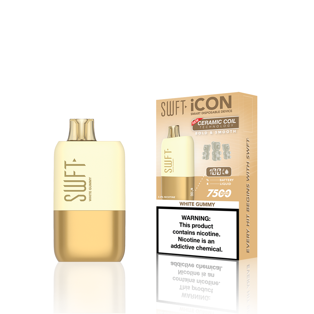 SWFT Icon Disposable | 7500 Puffs | 17mL | 5% | White Gummy with Packaging