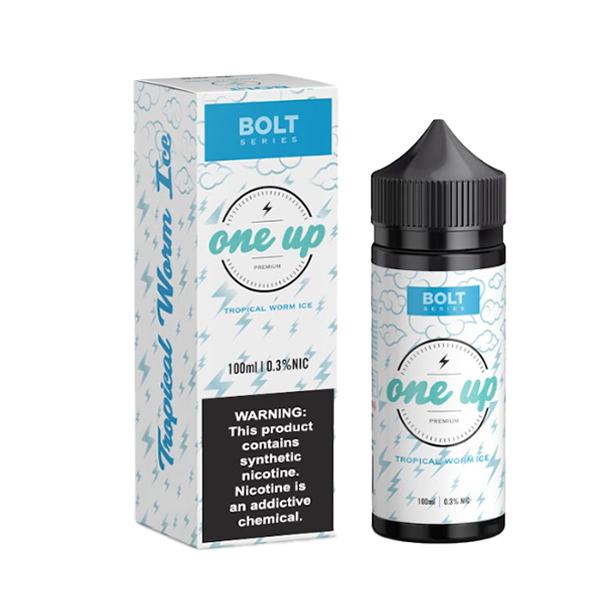 One Up TFN E-Liquid | 100mL | Freebase | Bolt Series | Tropical Worm Ice With packaging