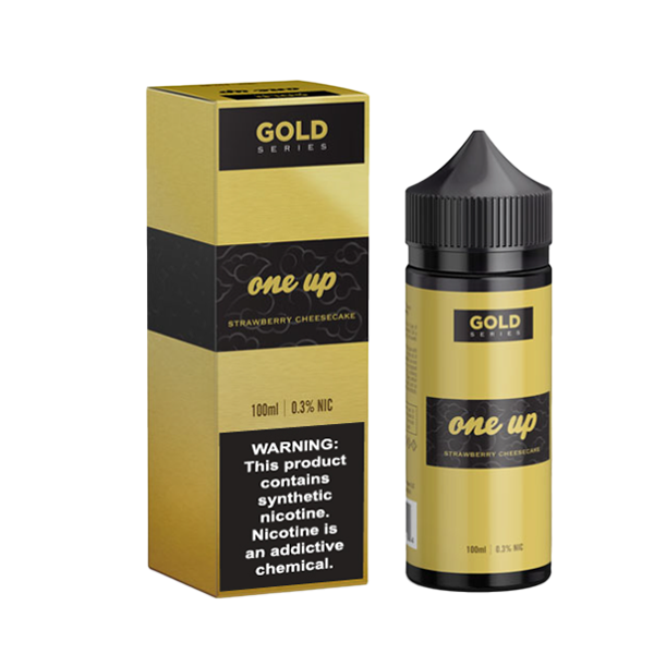 One Up TFN E-Liquid | 100mL | Freebase | Gold Series | Strawberry Cheesecake With Packaging
