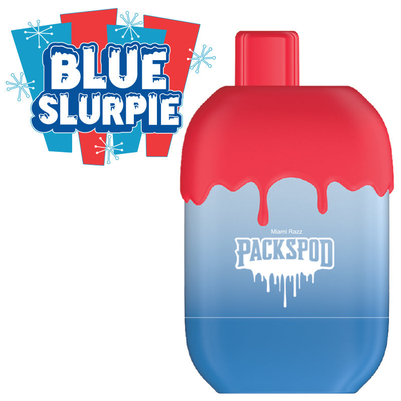 Packspod Disposable | 5000 Puffs | 12mL | 50mg | Blue Slurpee Miami Razz